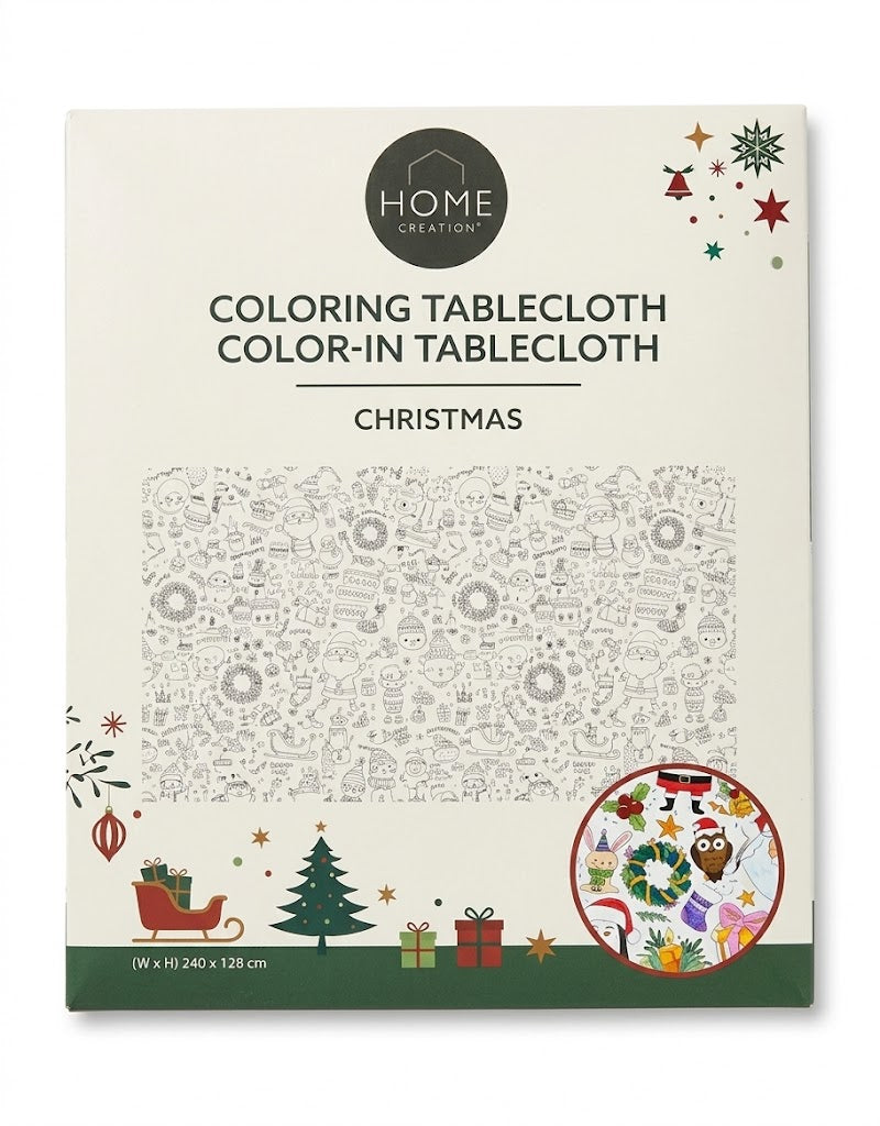 Home Creation Christmas Coloring Tablecloth (240x128 cm) – Giant Color-In Holiday Activity Table Cover in Lebanon