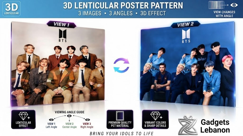 BTS 3D Lenticular Poster - Two-View Motion K-Pop Wall Art