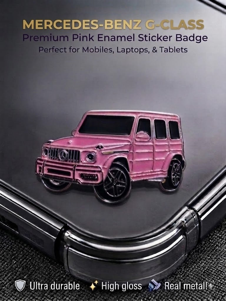 Pink Mercedes-Benz G-Wagon Metal Emblem Sticker | Luxury Die-Cut Badge