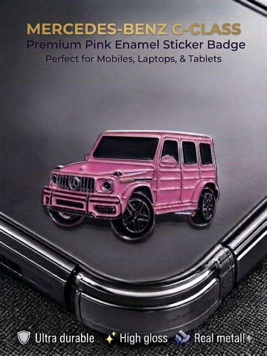 Pink Mercedes-Benz G-Wagon Metal Emblem Sticker | Luxury Die-Cut Badge