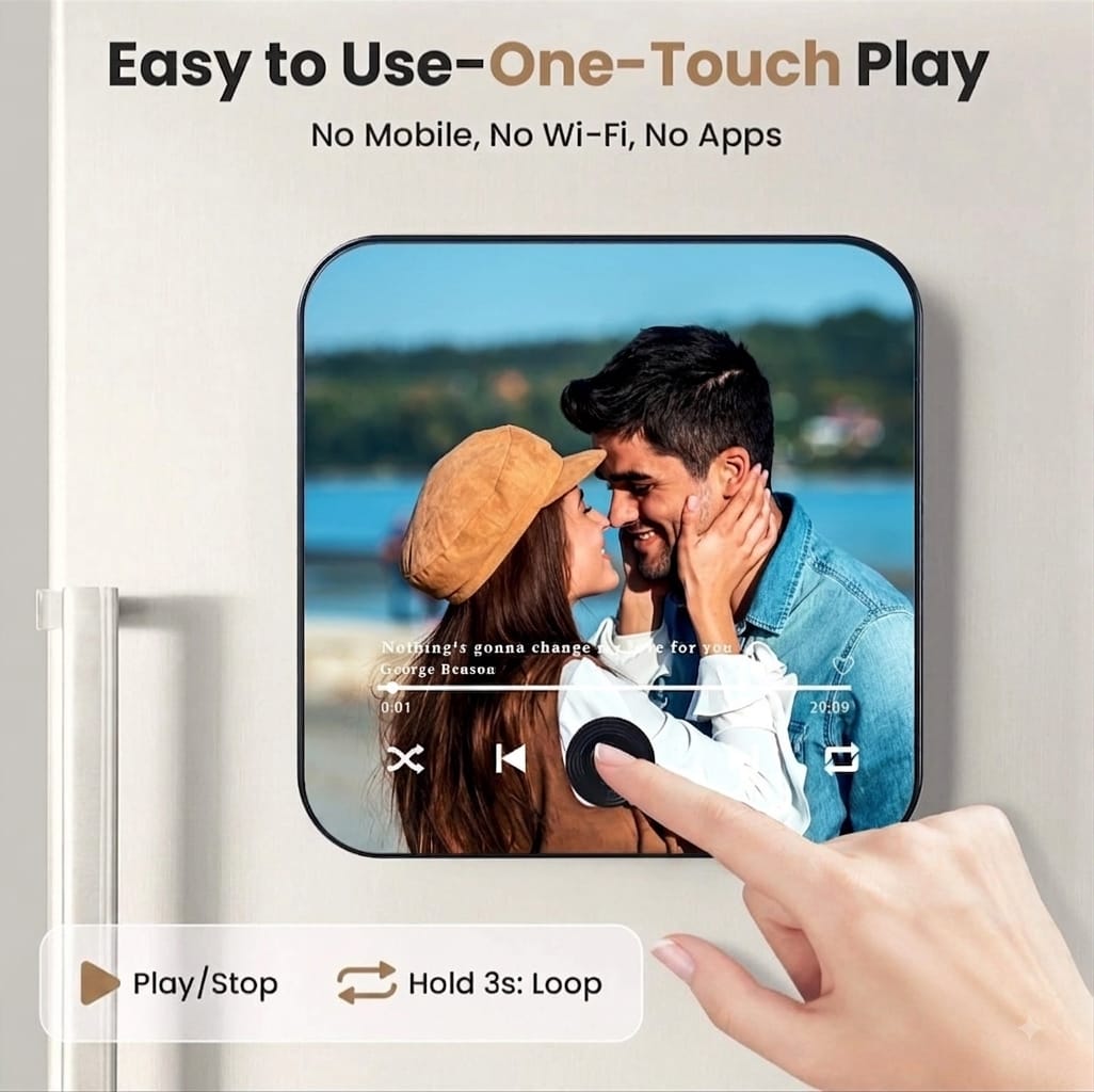 Personalized Music Player Fridge Magnet | Custom Photo & Audio Upload