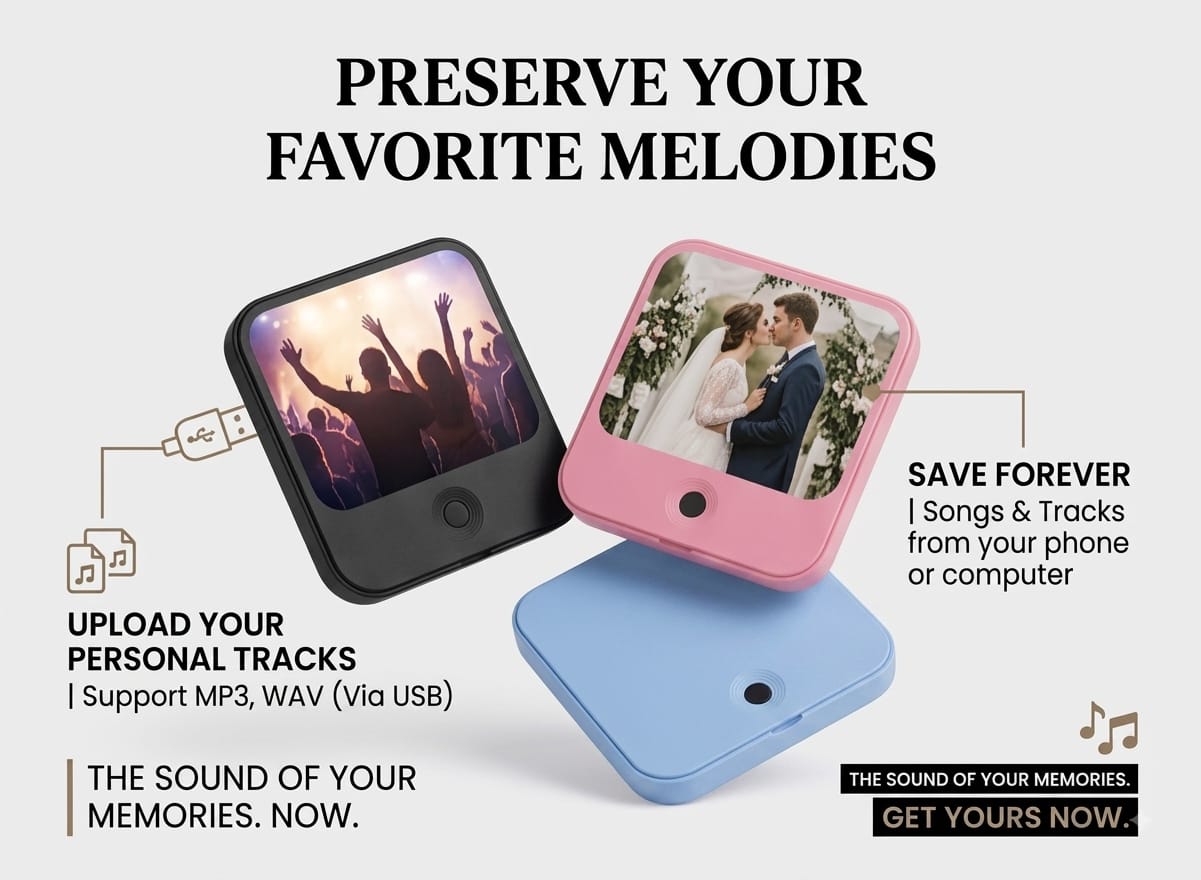 Personalized Music Player Fridge Magnet | Custom Photo & Audio Upload