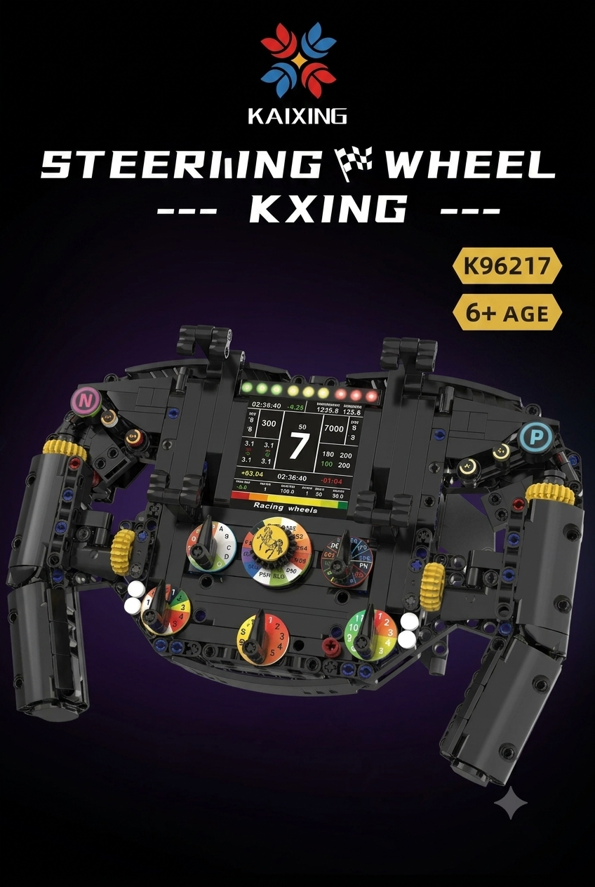 F1 Racing Steering Wheel Building Blocks Set & Desk Phone Holder