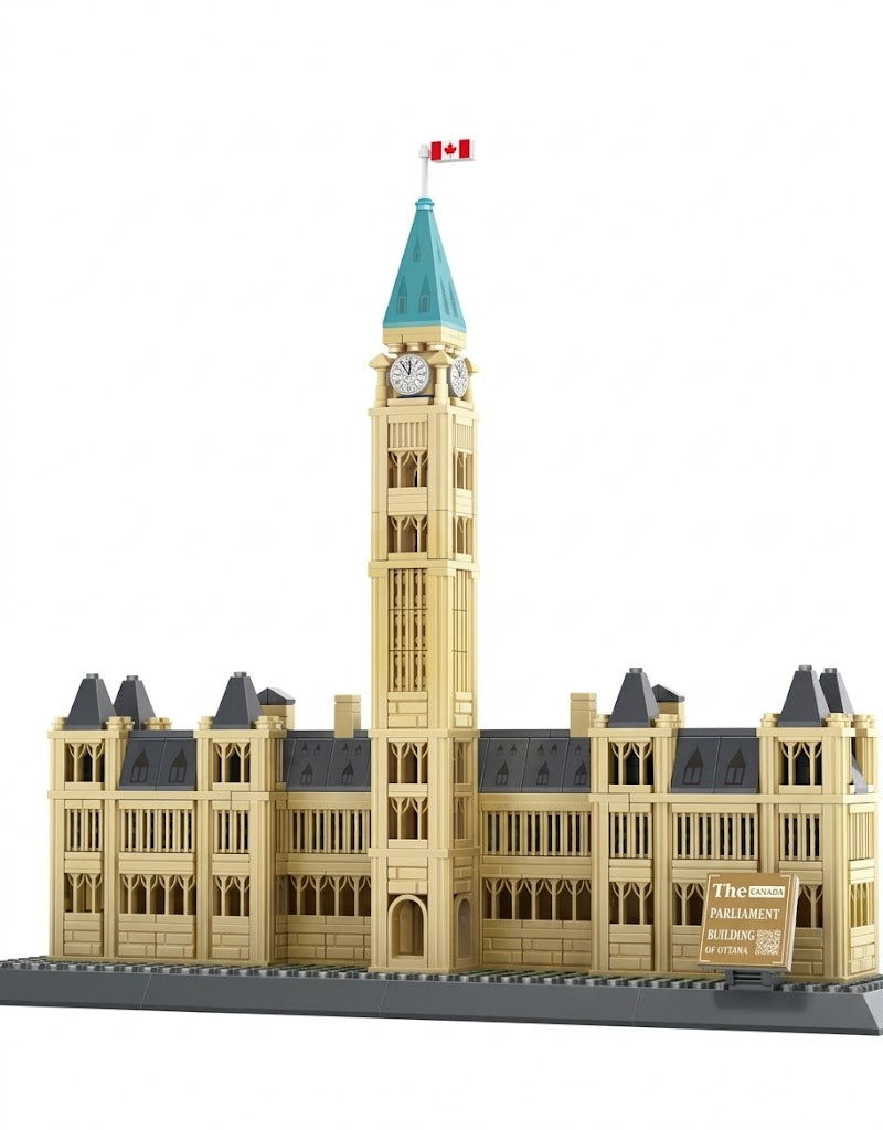 Canada Parliament Building Ottawa architectural building block kit featuring Peace Tower and Canadian flag available at Gadgets Lebanon