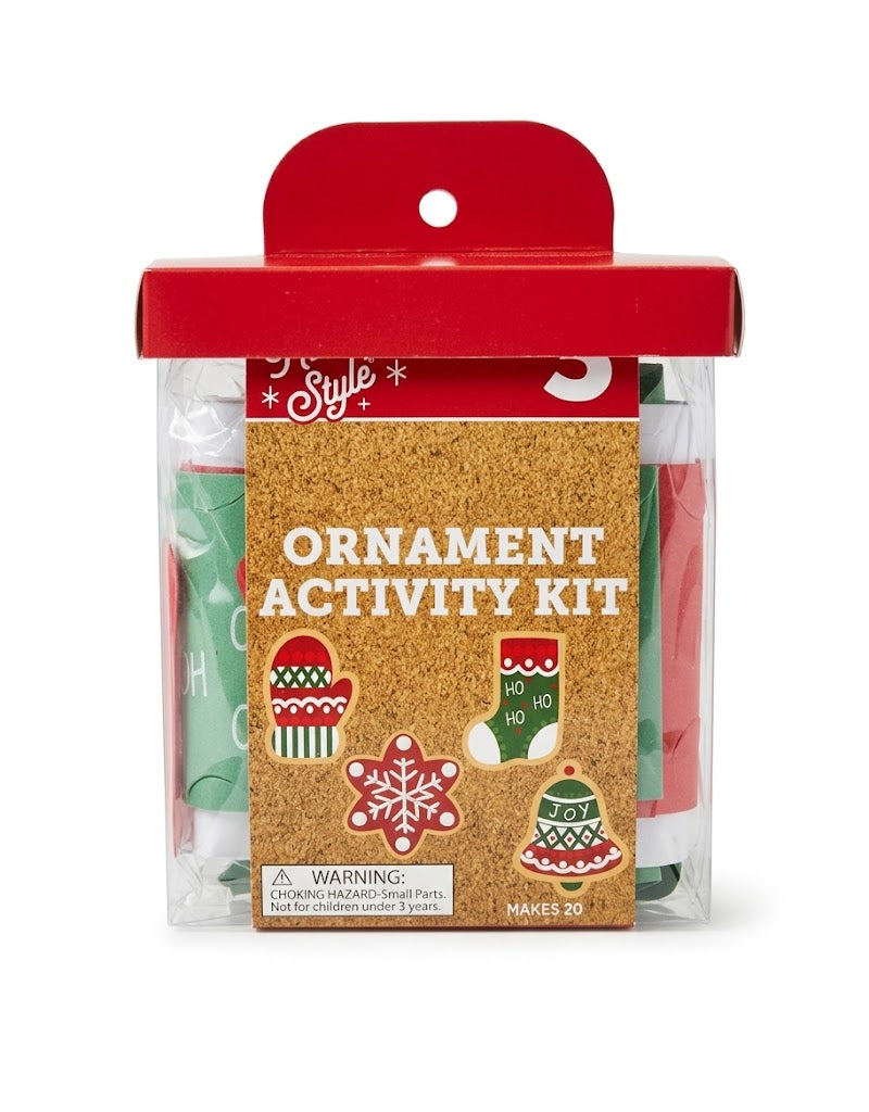 Kids DIY Christmas ornament activity craft kit makes 20 holiday tree decorations, available online across Lebanon.