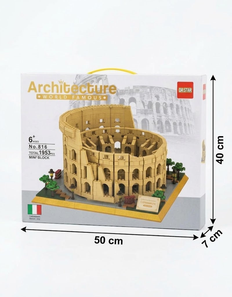 Product retail box for Dr. Star Architecture series No. 816 Roman Colosseum 1953-piece mini block building set.