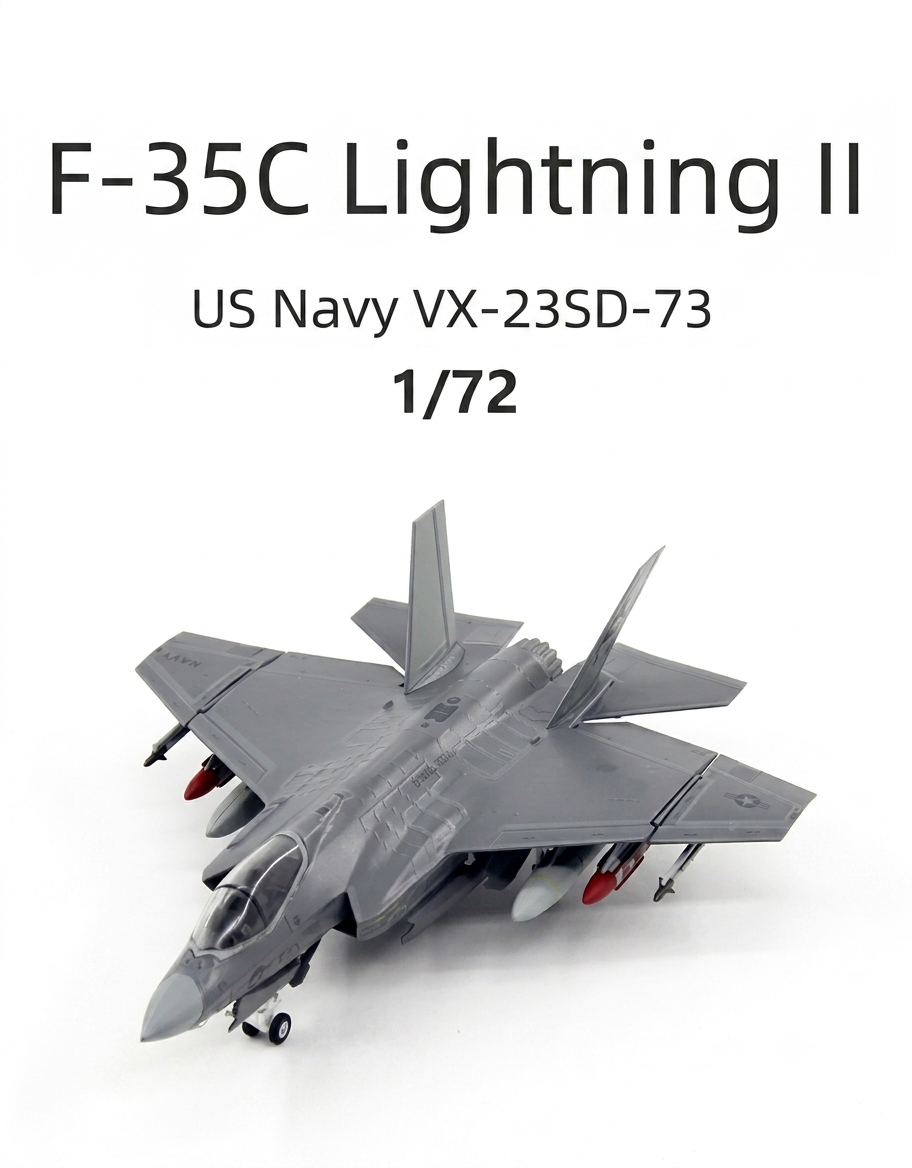 1/72 scale Lockheed Martin F-35C Lightning II US Navy VX-23 SD-73 diecast collectible fighter jet model front three-quarter view