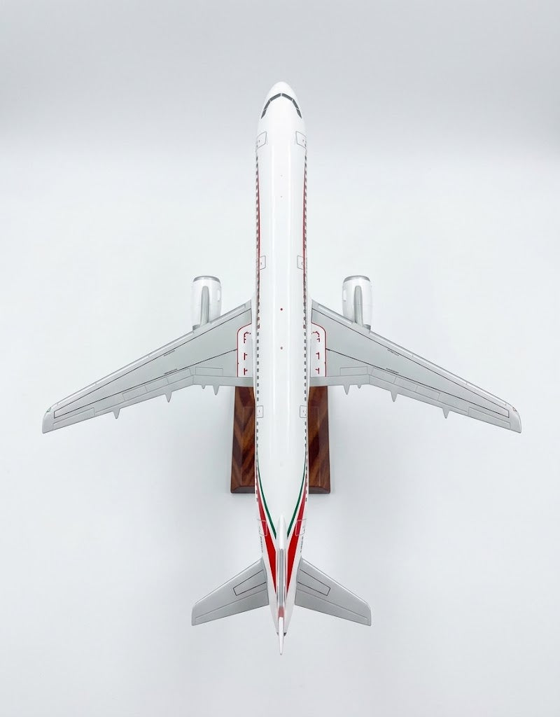 Top-down aerial view of 45cm Middle East Airlines Airbus model plane displaying wingspan, detailed wing exit pathways, and fuselage symmetry.