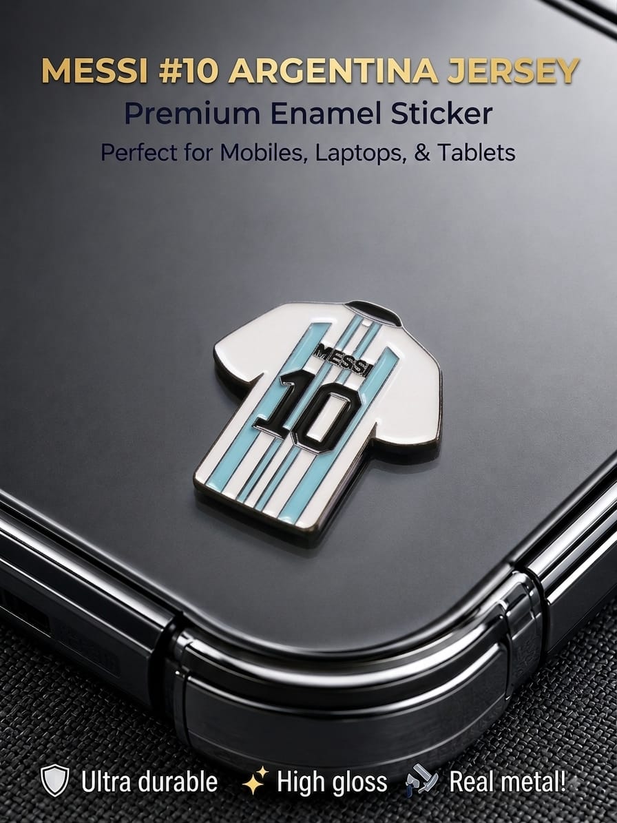 Lionel Messi #10 Argentina national football jersey premium metal enamel sticker on phone case