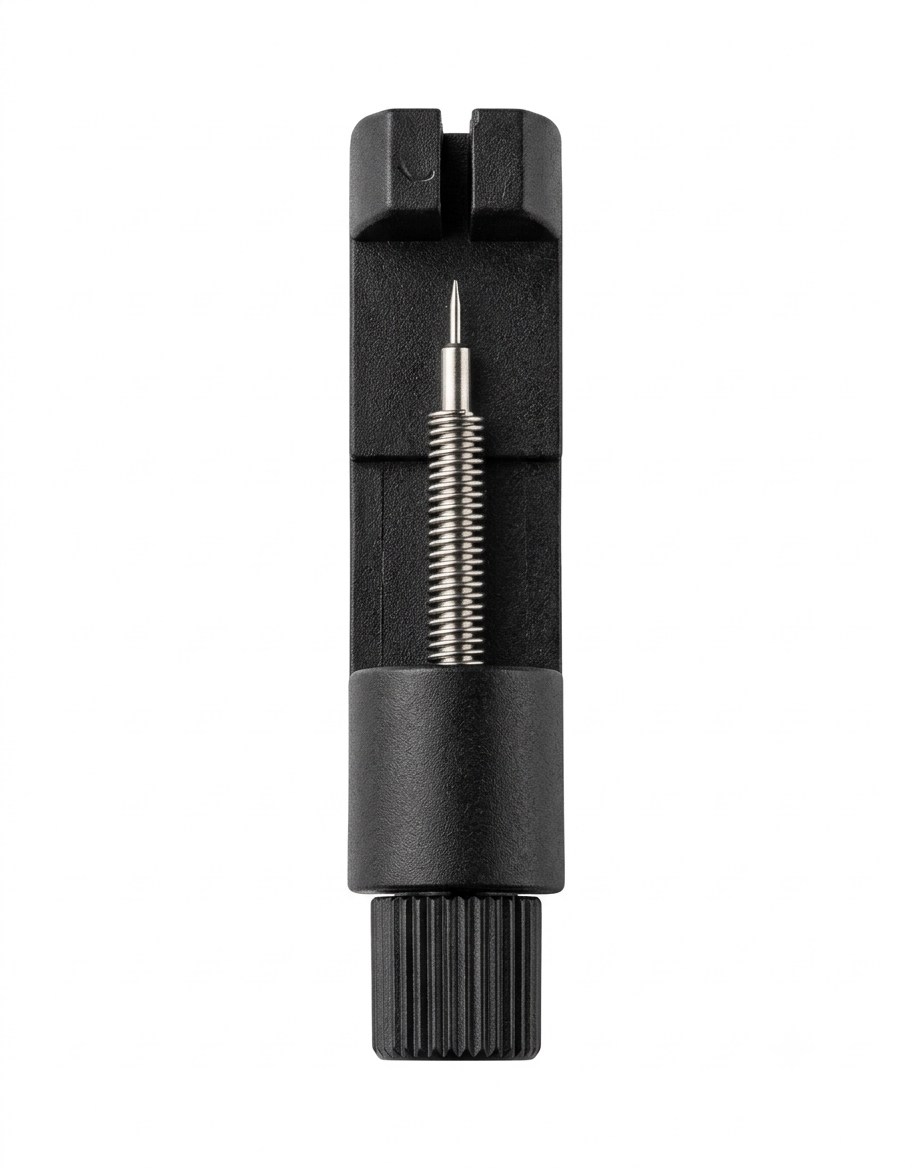 Free black metal link removal and band adjustment tool included with Poedagar stainless steel watches.