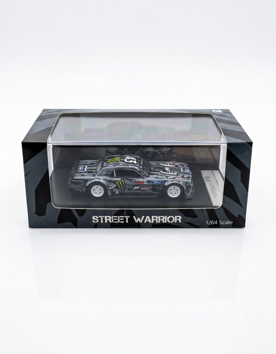 Street Warrior 1:64 scale Ken Block Ford Mustang Hoonicorn V2 diecast car in original collector window box.