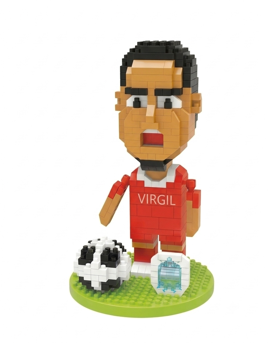 Virgil van Dijk red uniform mini building blocks soccer star collectible model kit